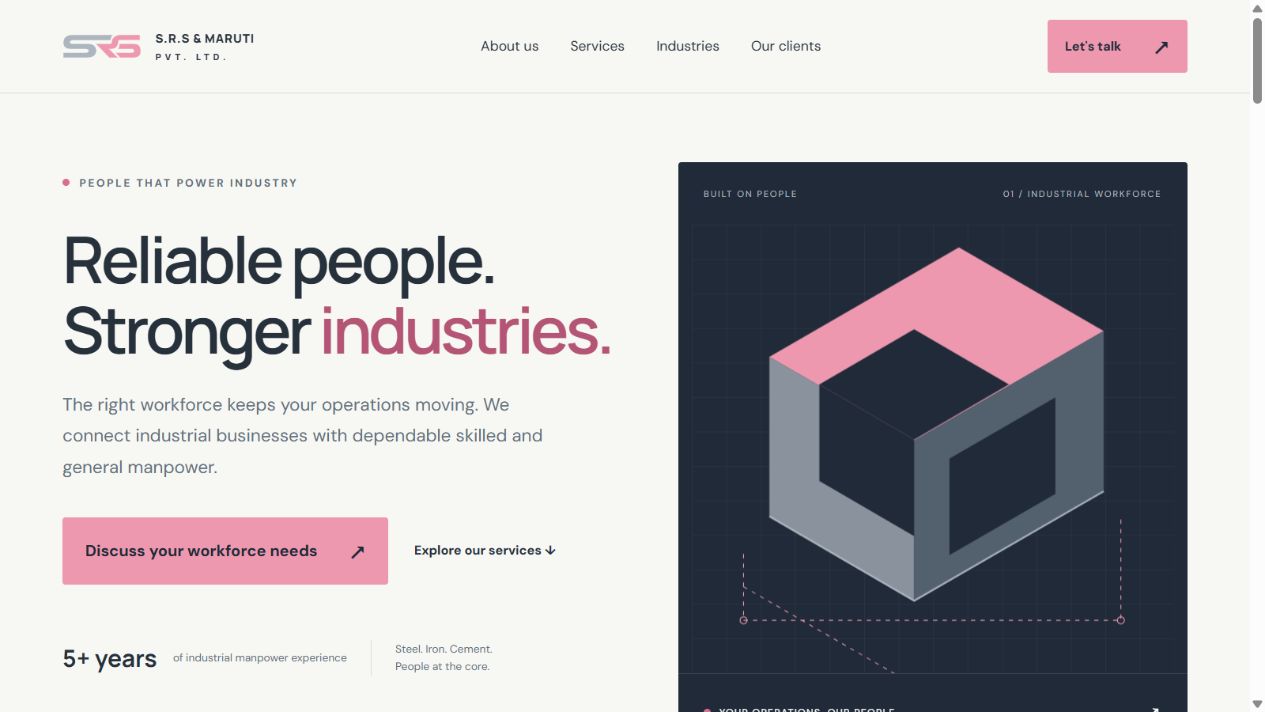 A glimpse of the SRS & Maruti website designed by Kindshore Digital